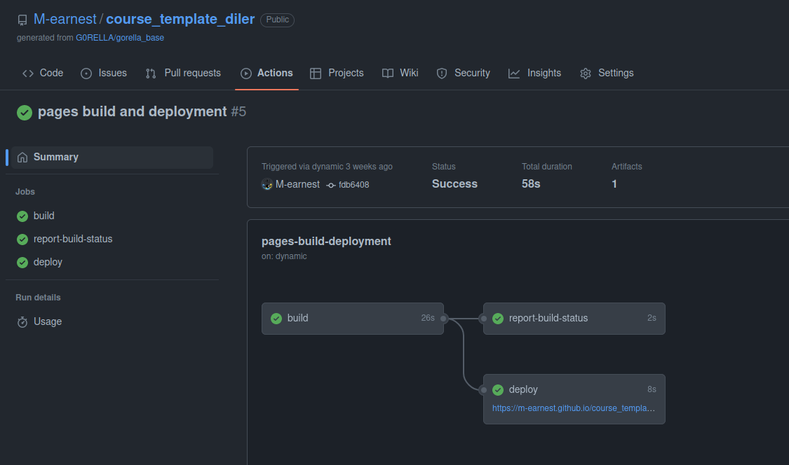 depicting the contents of the course template repository on GitHub