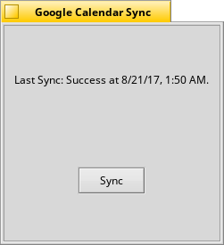 Google Calendar Sync Window