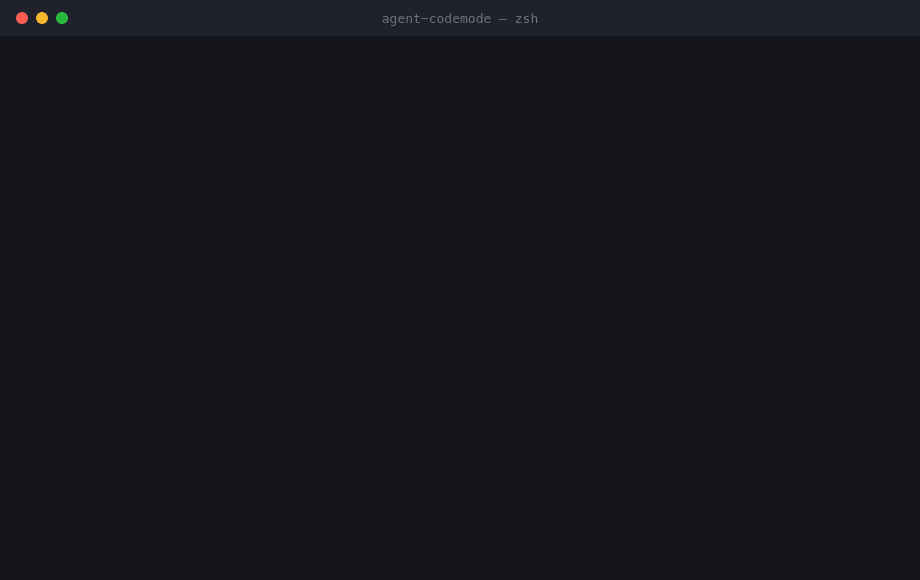 agent-codemode in a terminal