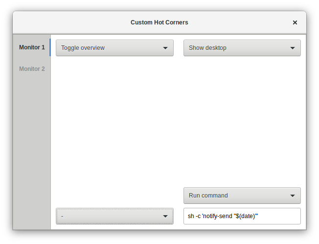 Extension configuration window