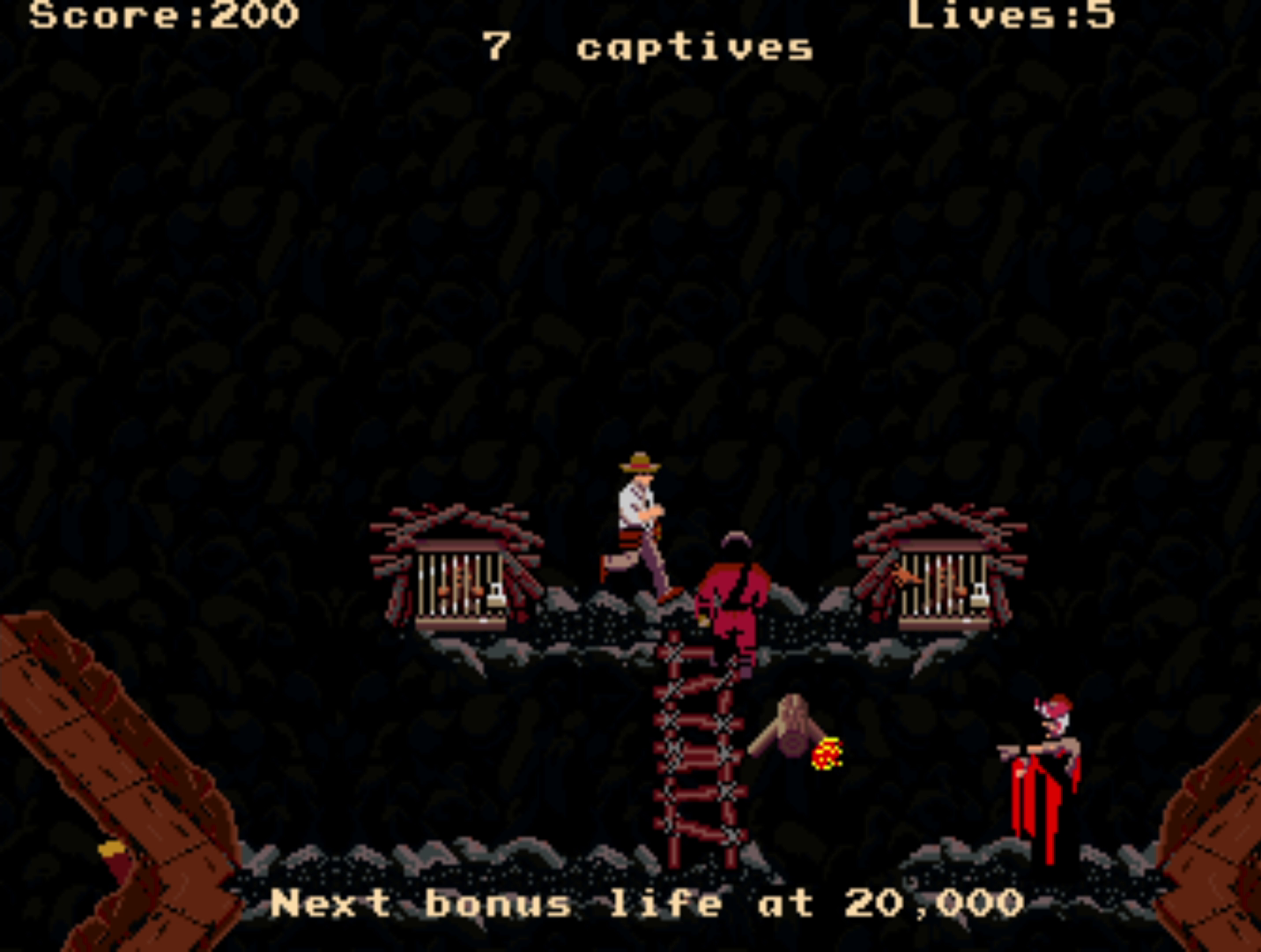 Rescue stage where children are trapped in cages and being freed