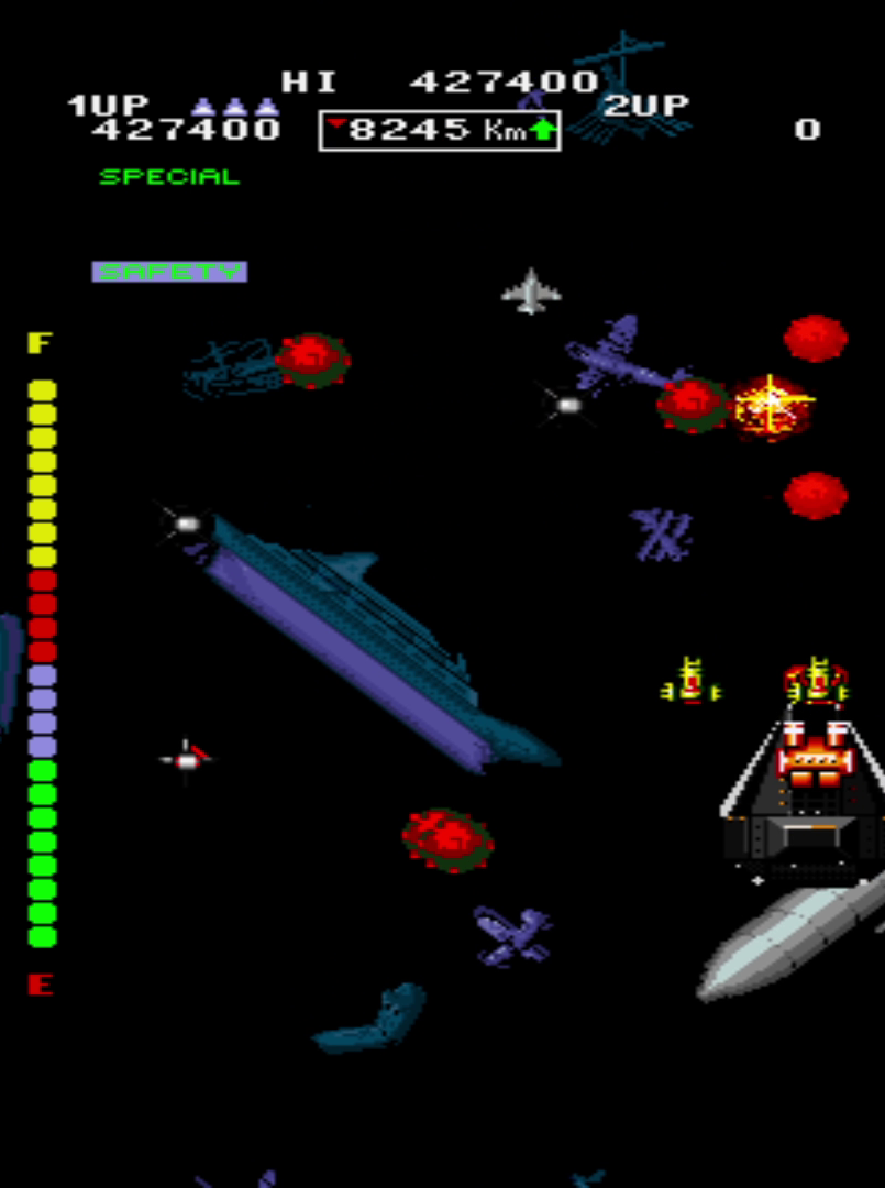 Wormhole scene pulling ship into dark area with plane and vessel wreckage