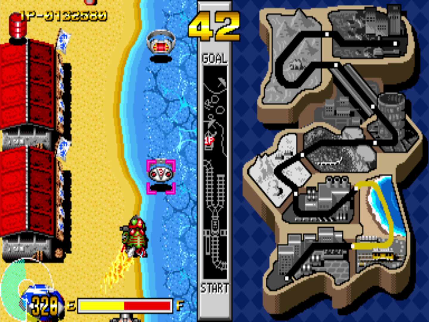 Amazon Rider racing along coastline