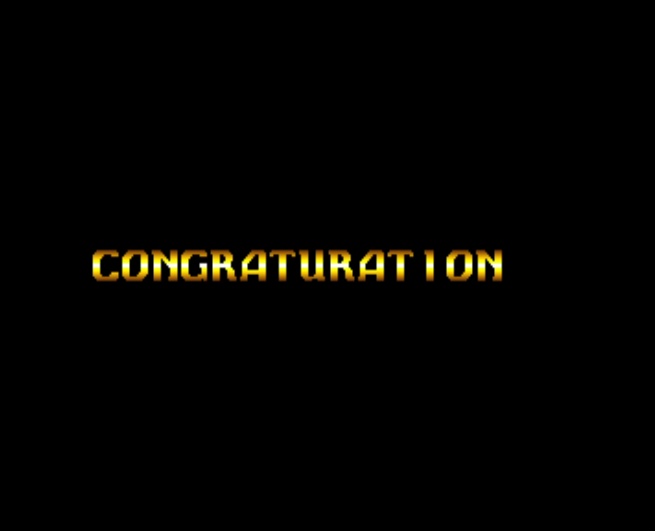 Ending screen with golden CONGRATULATION text