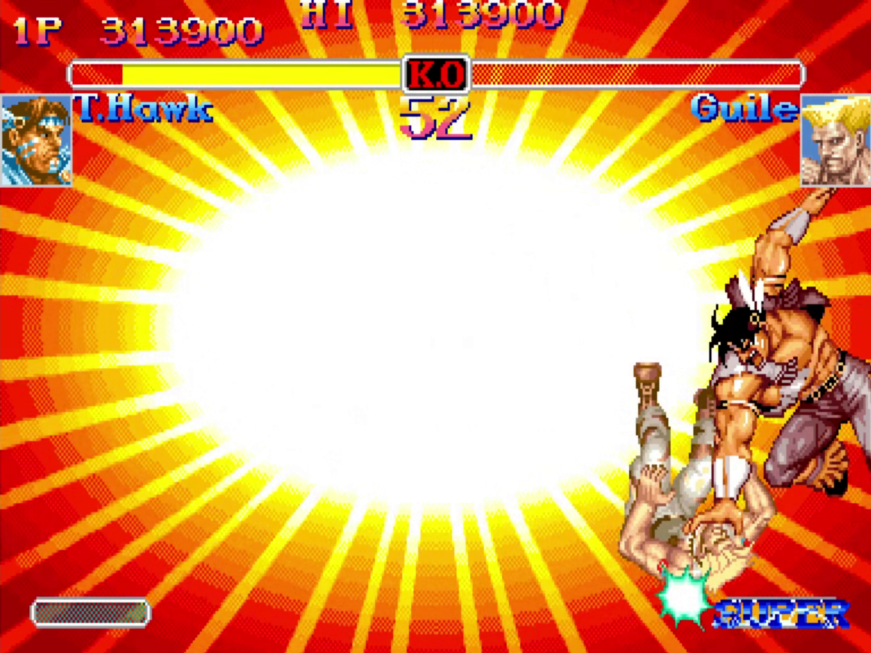 T.Hawk finishing Guile with special move slam