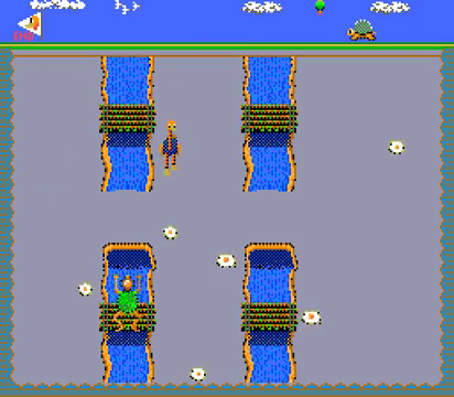 Bonus stage with fried-egg-like target