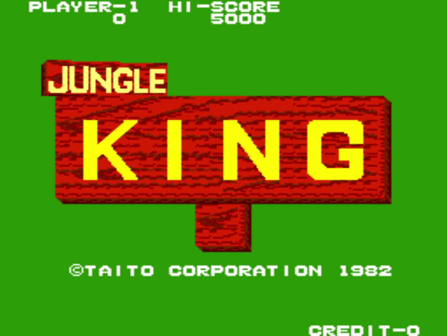 Title screen with Jungle King logo on wooden sign