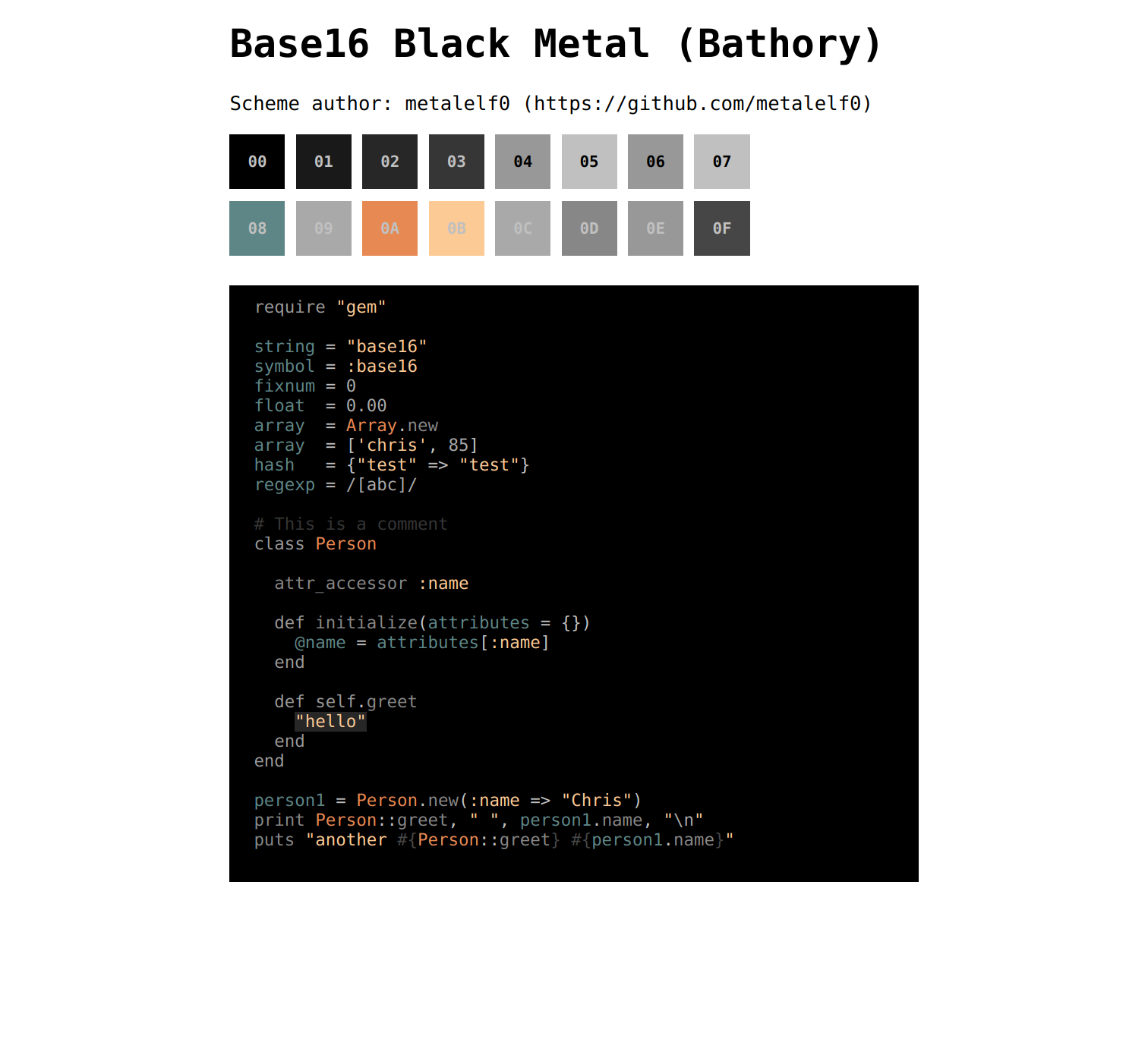 Black Metal Scheme - Bathory Variant