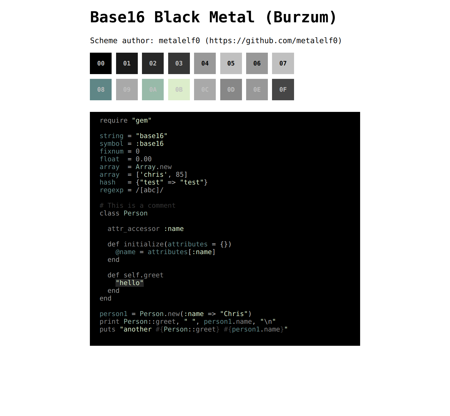 Black Metal Scheme - Burzum Variant