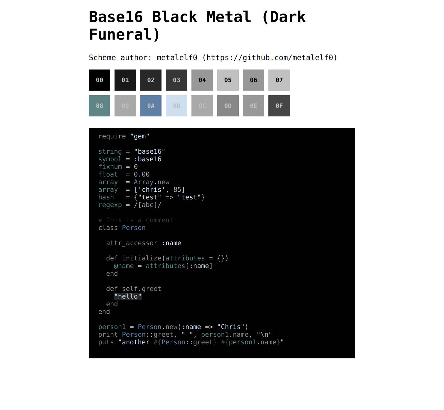 Black Metal Scheme - Dark Funeral Variant