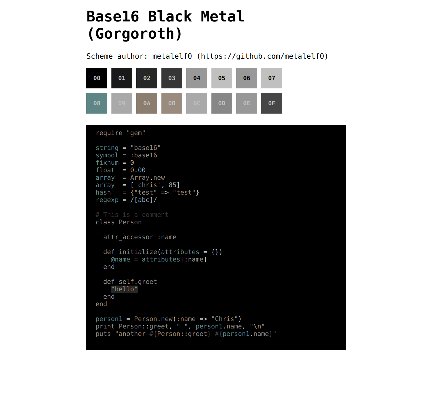 Black Metal Scheme - Gorgoroth Variant