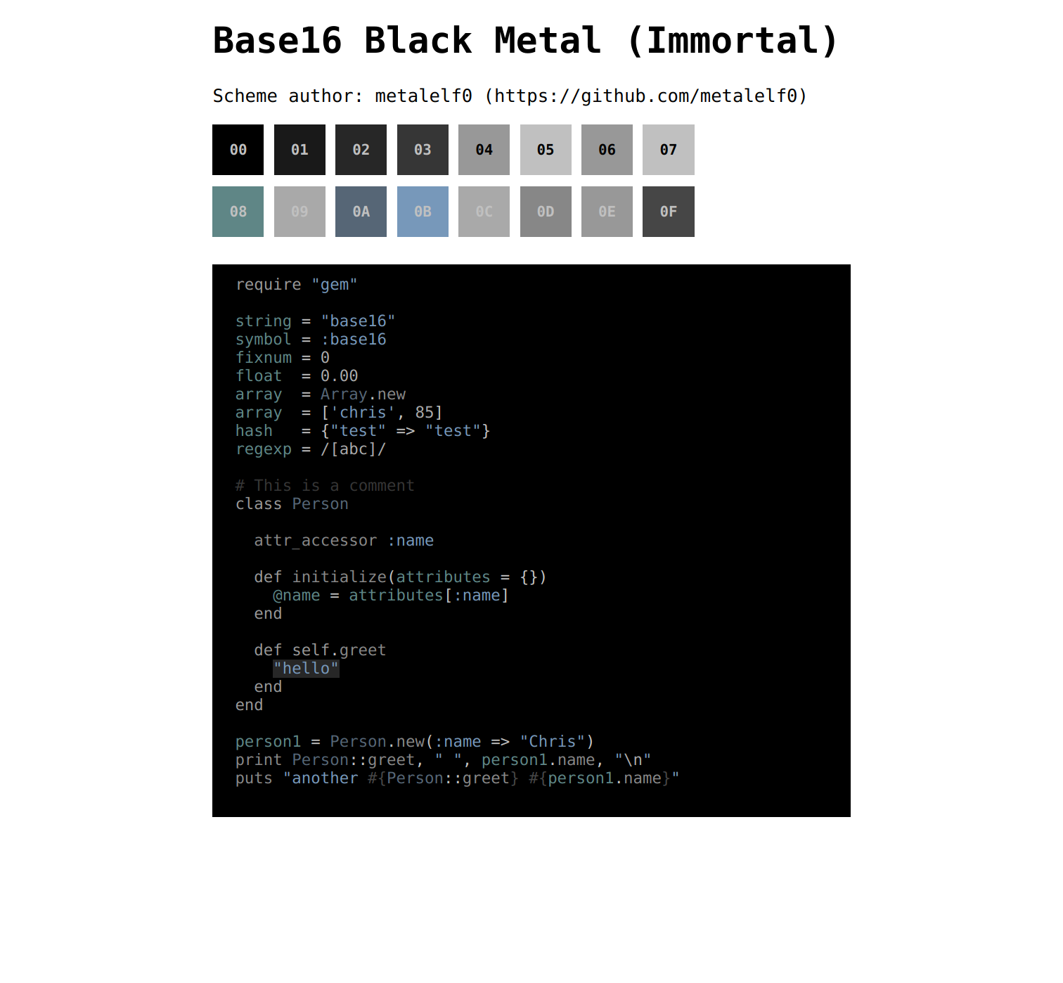 Black Metal Scheme - Immortal Variant