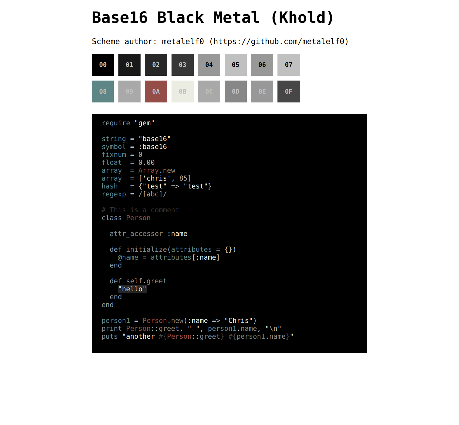 Black Metal Scheme - Khold Variant