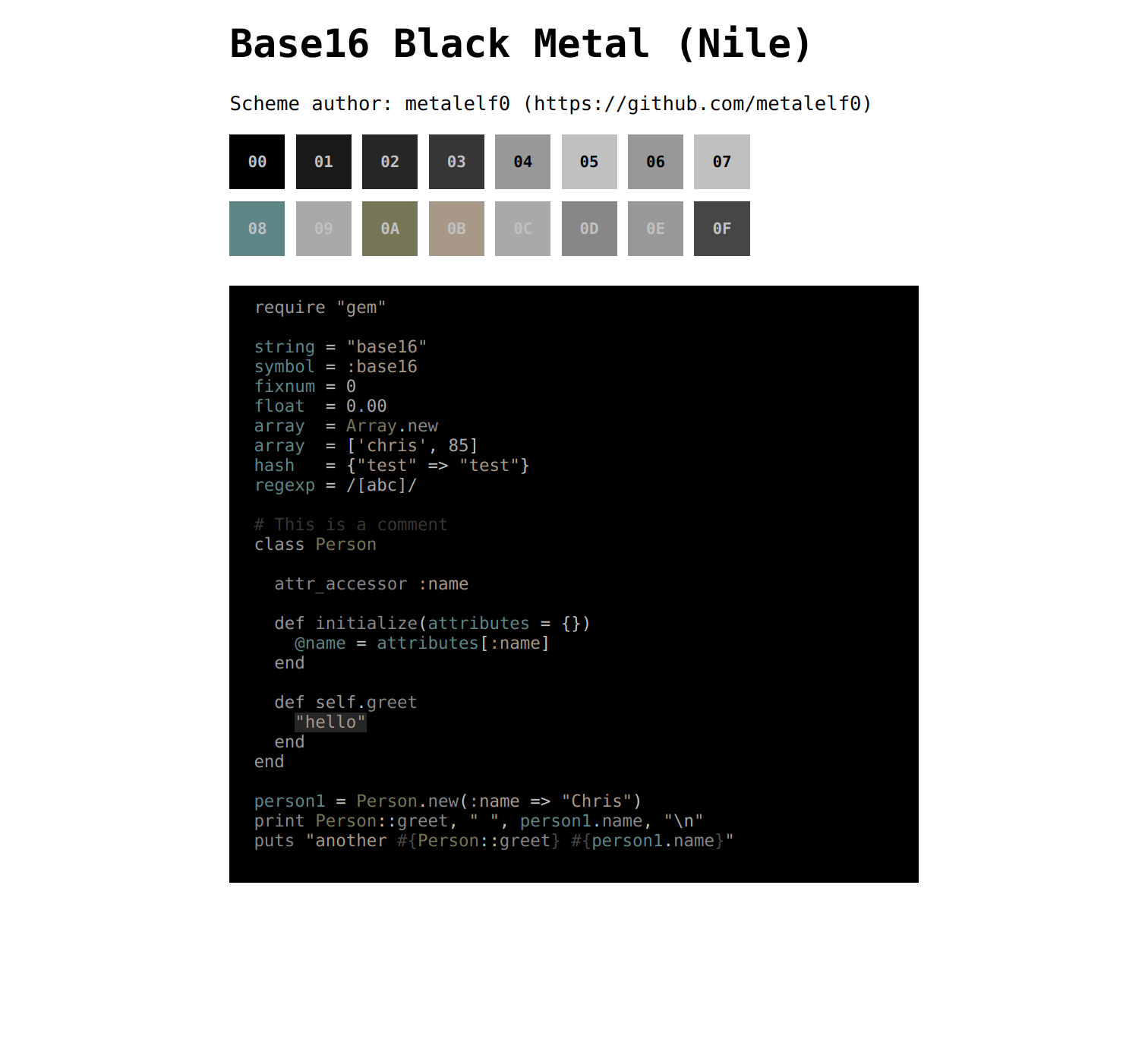 Black Metal Scheme - Nile Variant