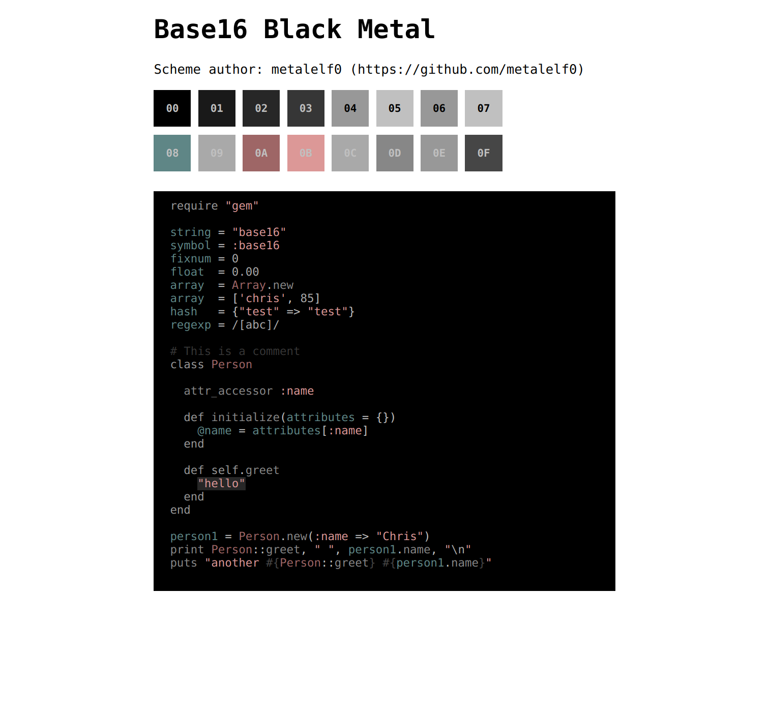 Black Metal Scheme