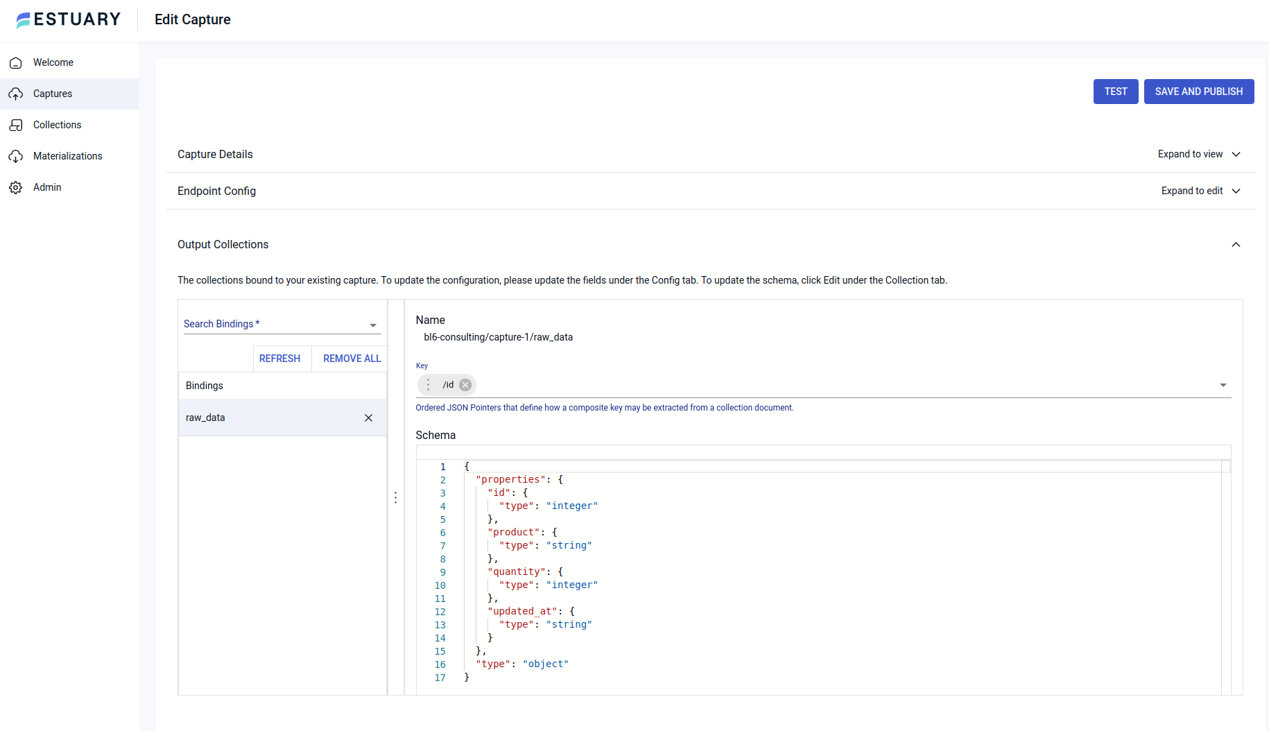 Estuary BigQuery Key