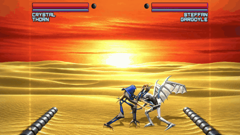 The Desert: sun shafts and blowing sand
