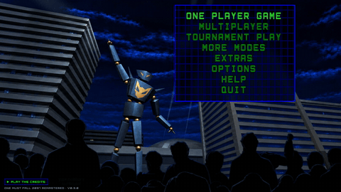 The main menu, the options and the controls screen