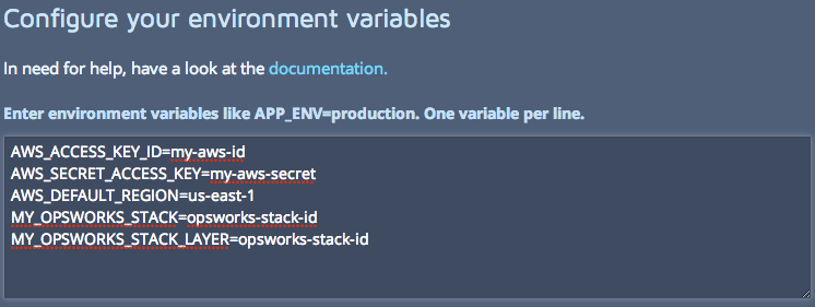 CodeShip AWS Environment Variables