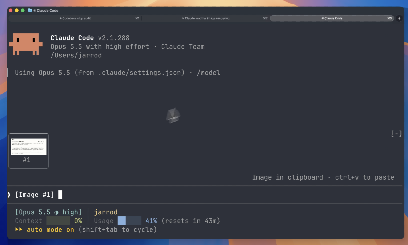 Claude Image View in action