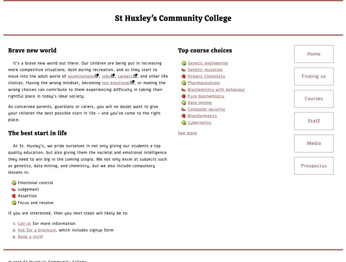 School Home Page Project