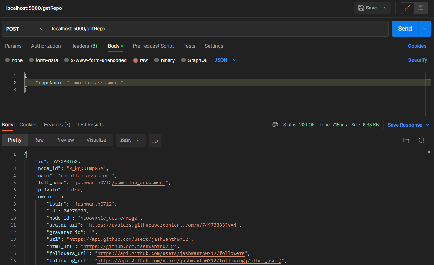 GitHub - jashwanth0712/cometlab_assesment: Backend assesment submission ...