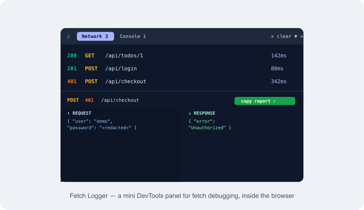 Fetch Logger preview