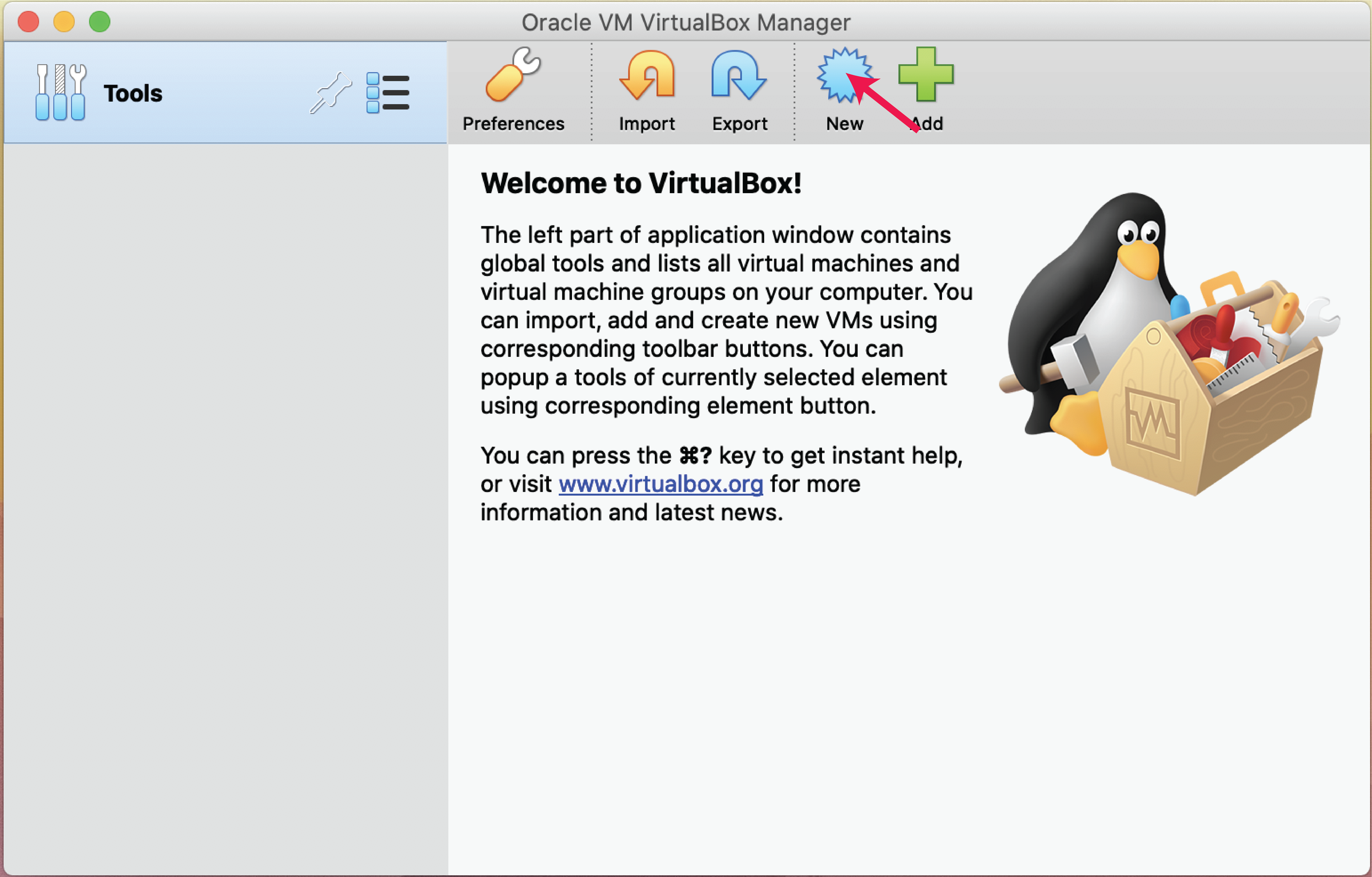 virtualbox - new machine