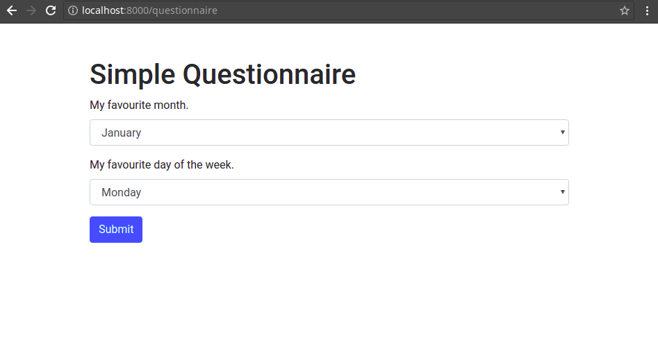 Questionnaire page