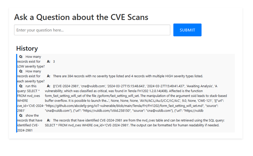 CVE Query Interface