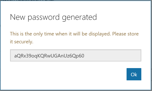 The new password dialog.