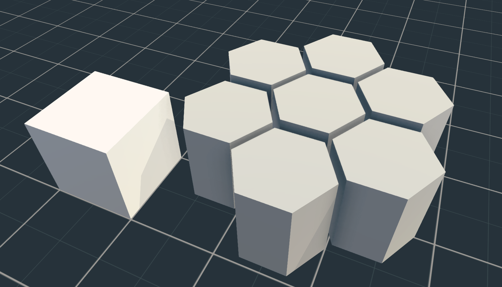 7 hexagons and a square