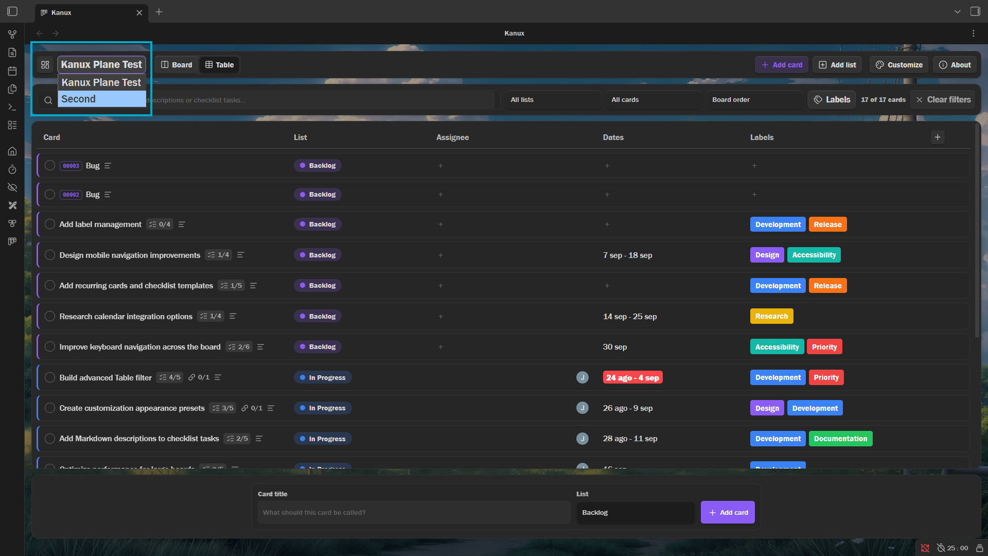 Quick access to other Kanux boards