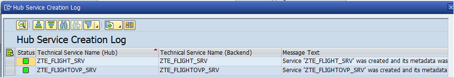 Service Creation Log alt text