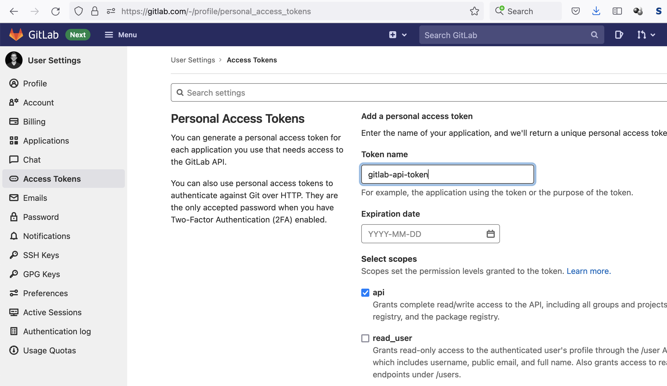 gitlab-personal-access-token