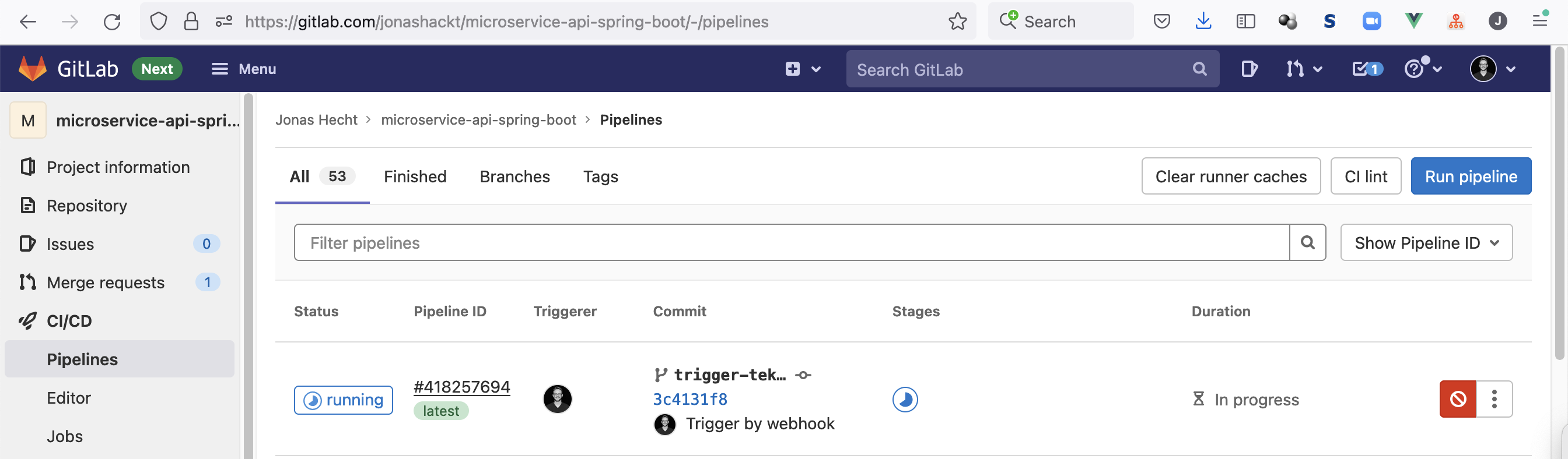 gitlab-set-status-running