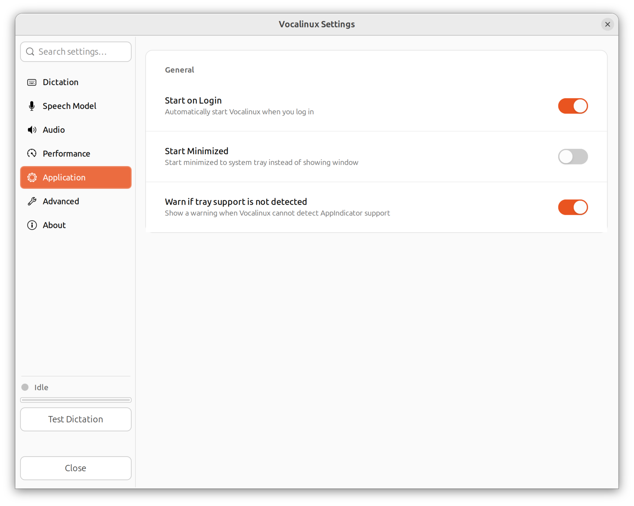 General settings