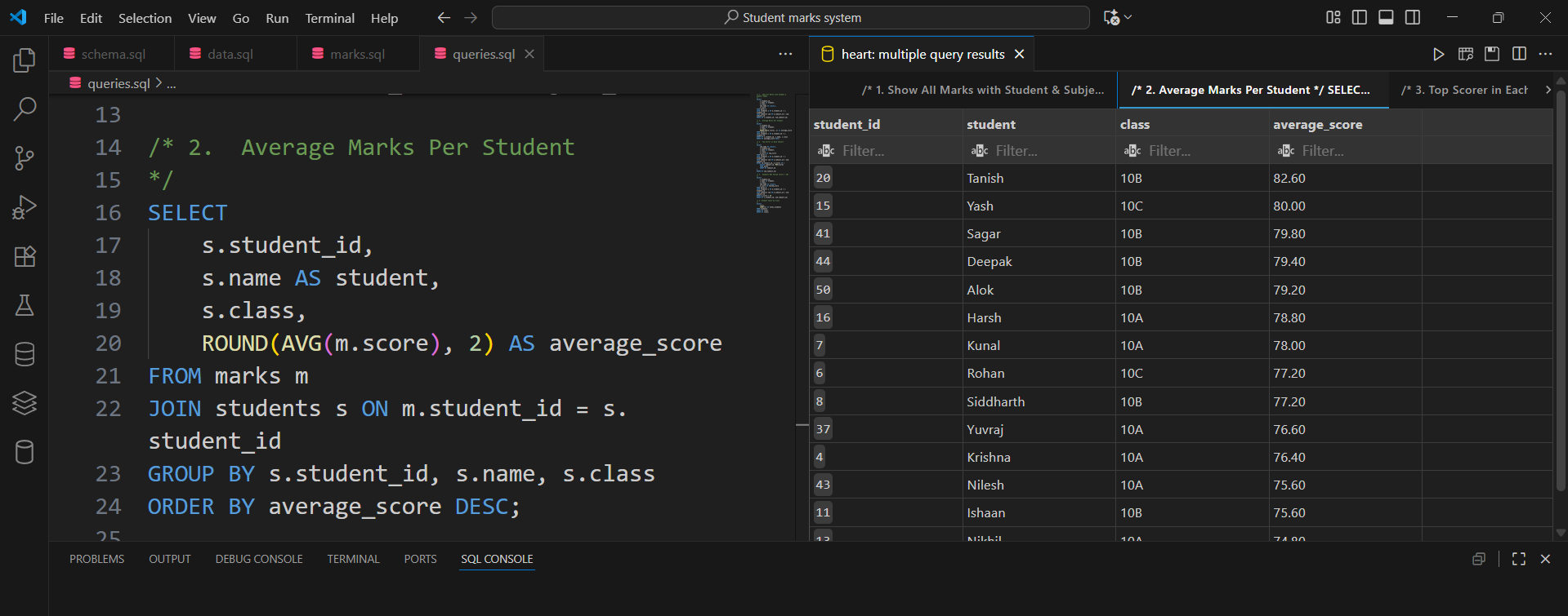 GitHub - jatinz0001/student-marks-sql-project: SQL-only student marks ...