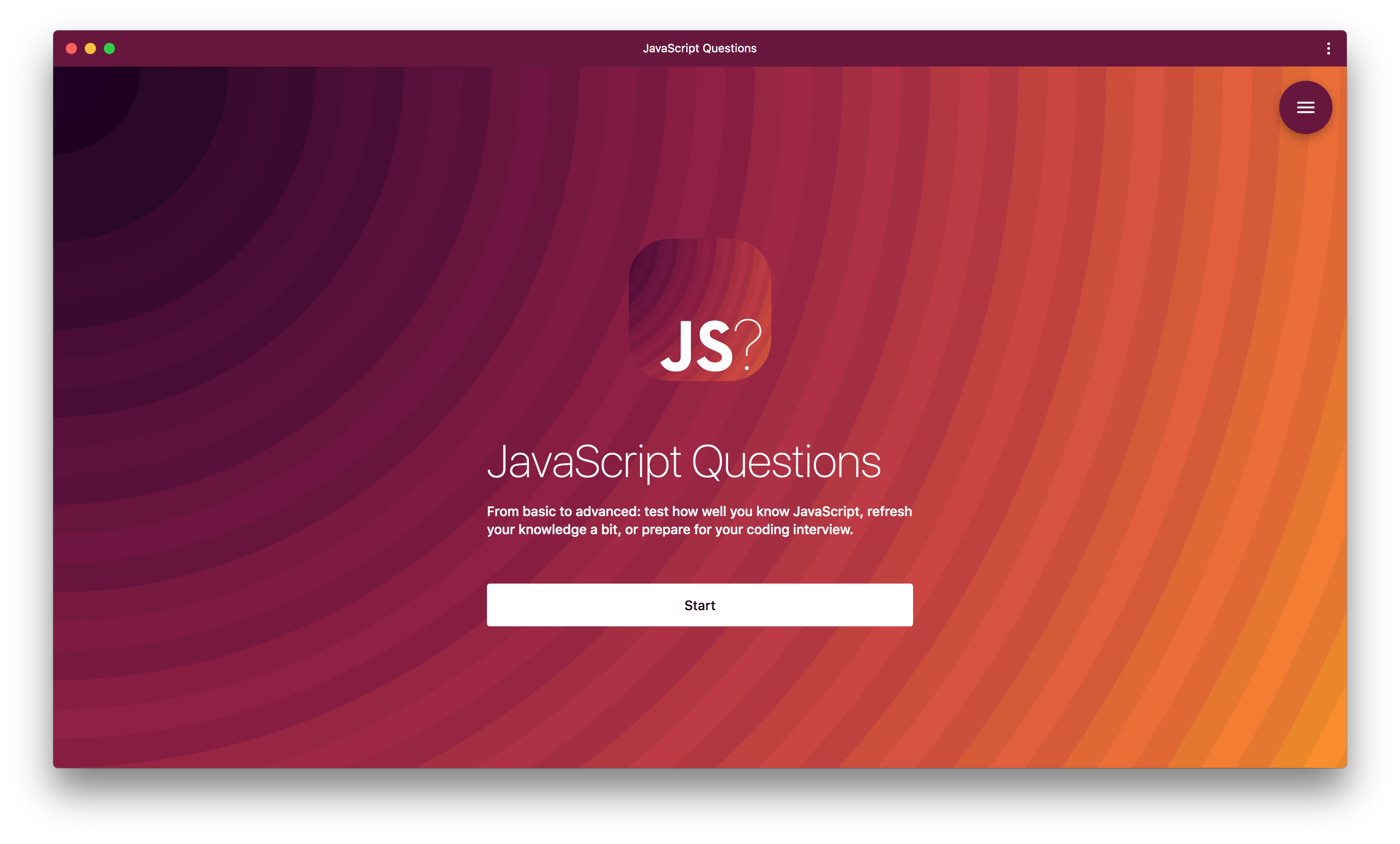 JavaScript Questions PWA preview