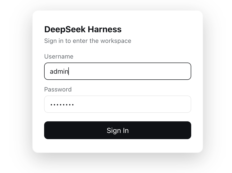 Login page