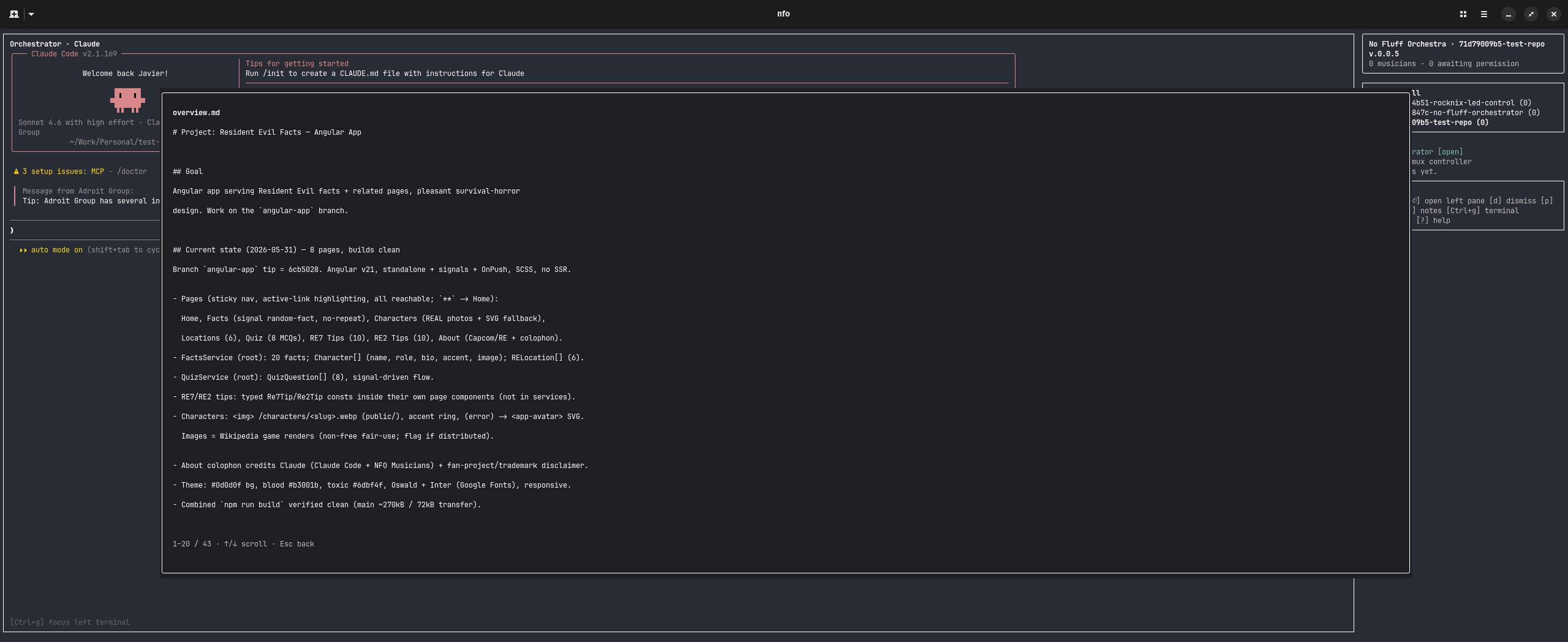 Notes: Read view The read view of the Notes dialog
