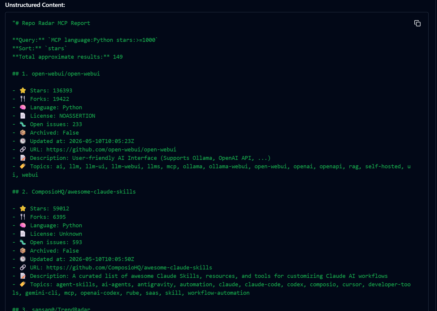 Markdown Report Example