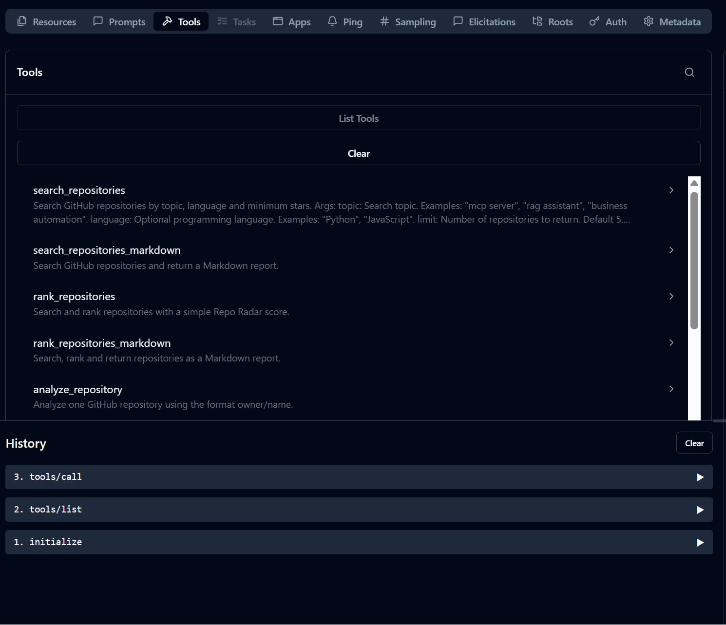 Repo Radar MCP Tools