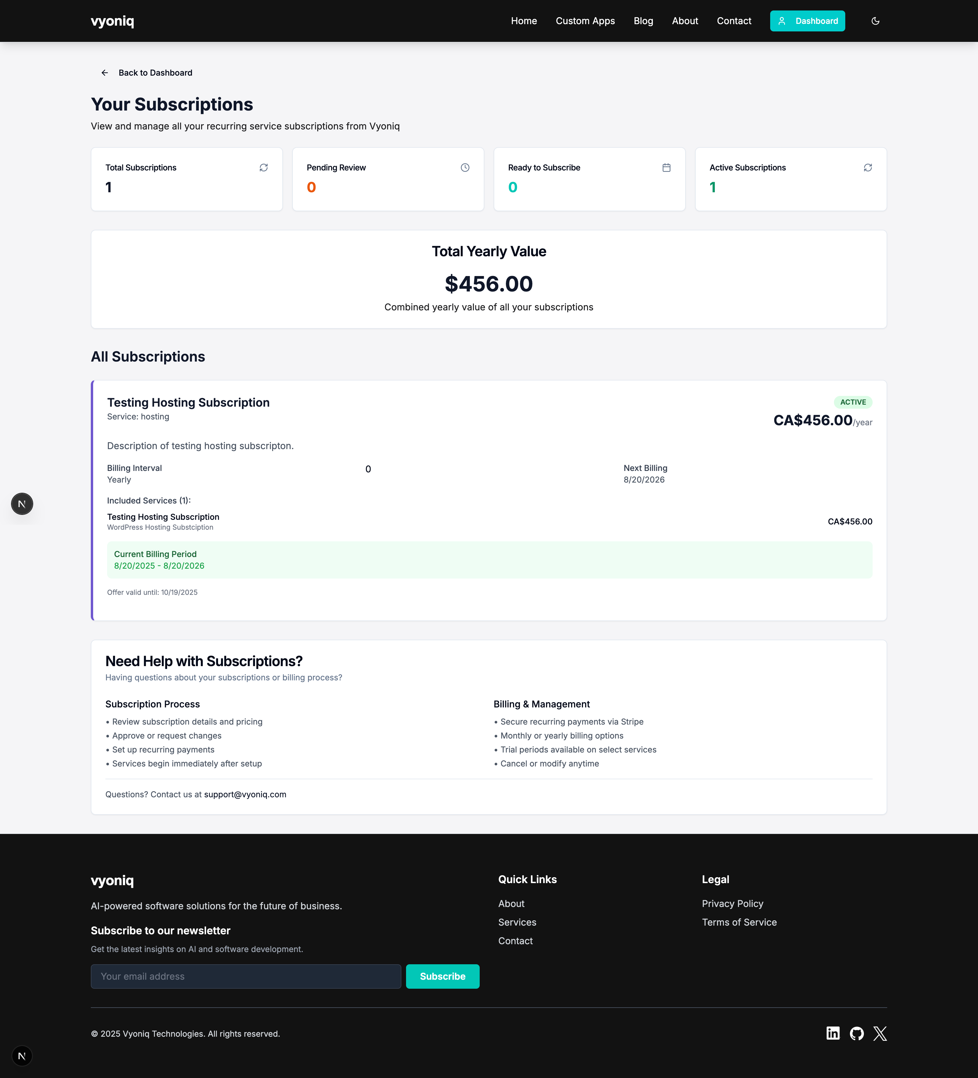 Subscription Management