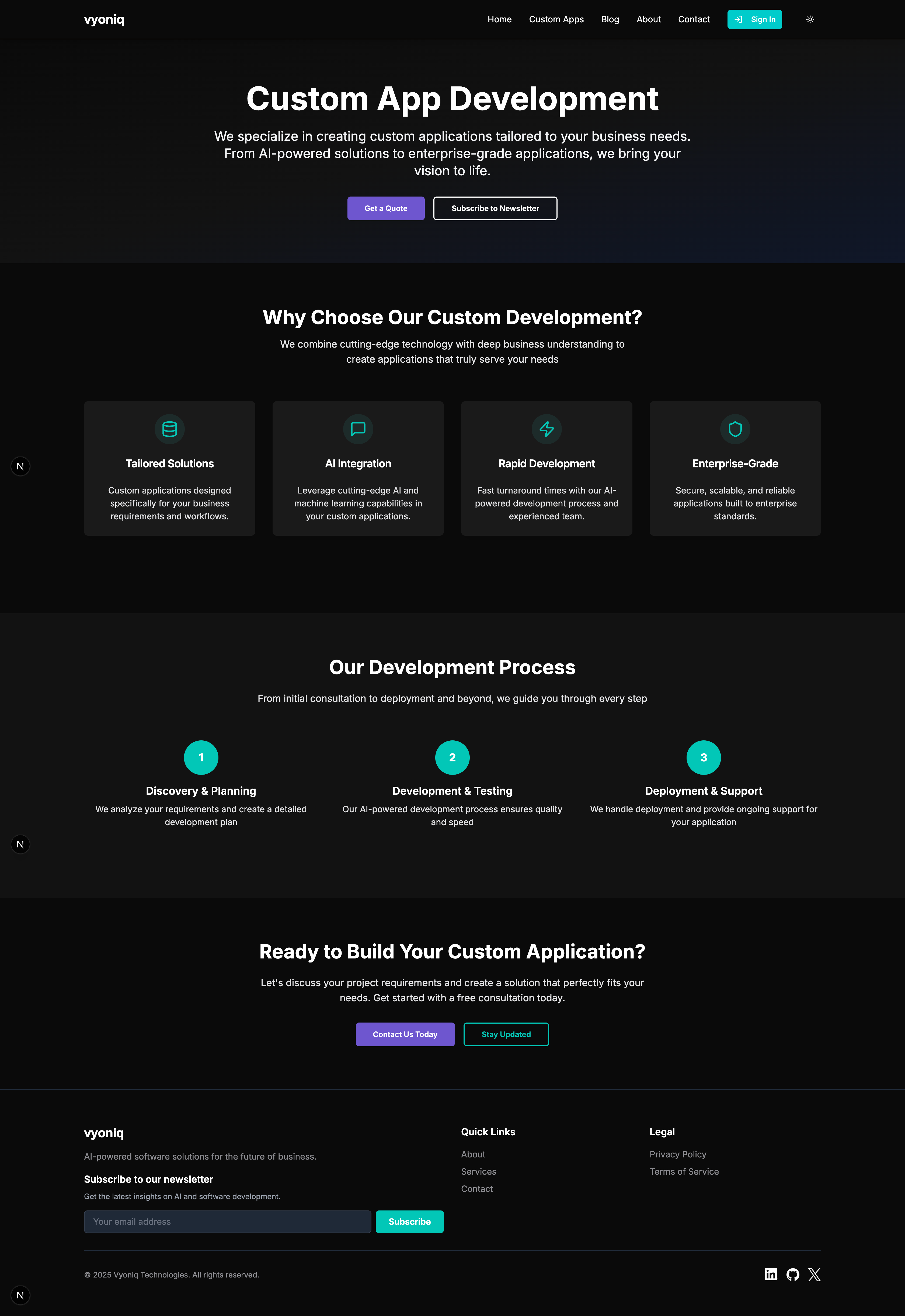 Custom Apps Section