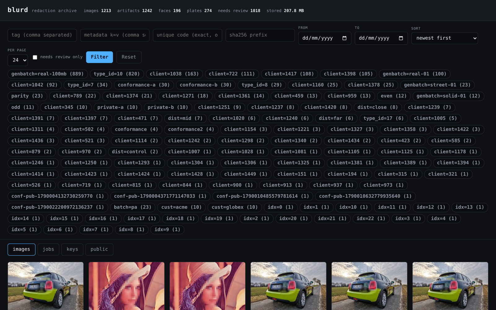blurd admin dashboard