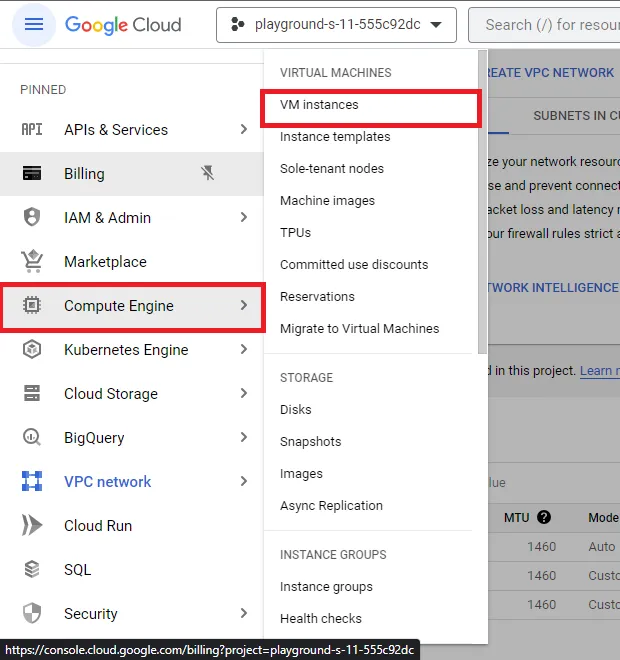 vm instance option