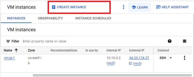 create instance