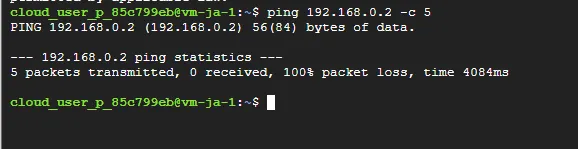 ping 192.168.0.2(second vm)