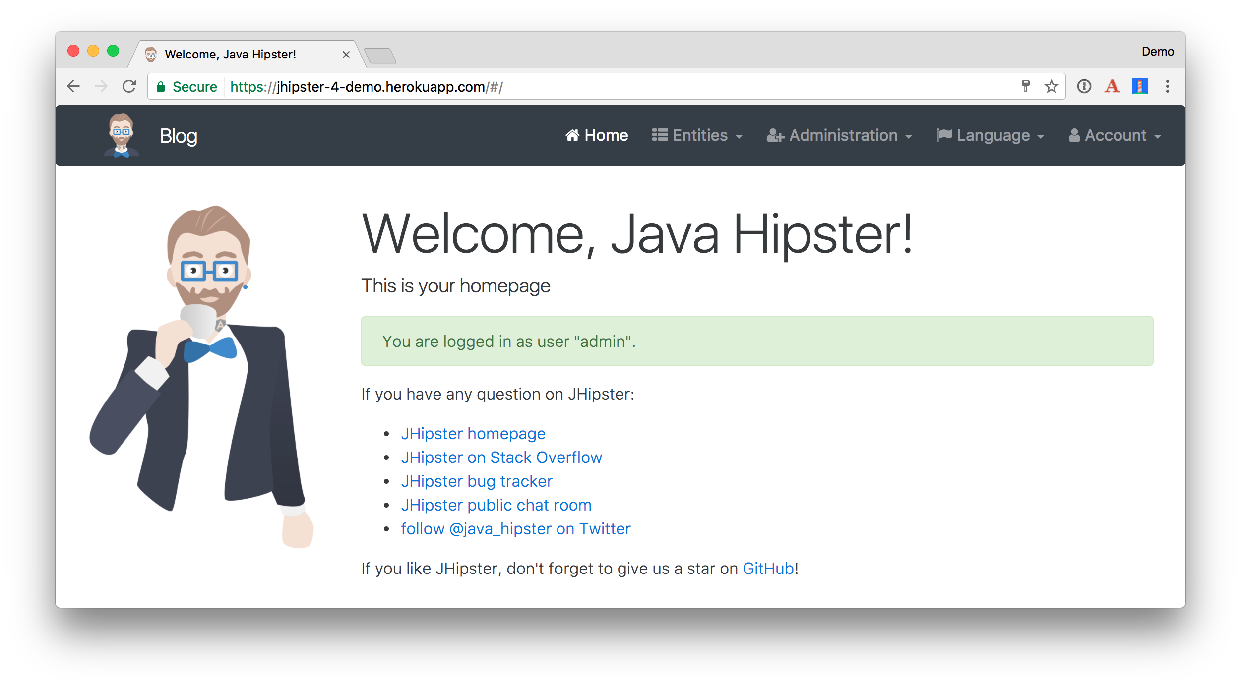 JHipster 4 demo on Heroku